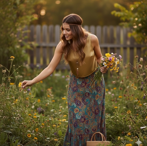 🌿Milano Women's Medium Gold Sleeveless Scoop Neck Split Hem Blouse - Picture 9 of 11